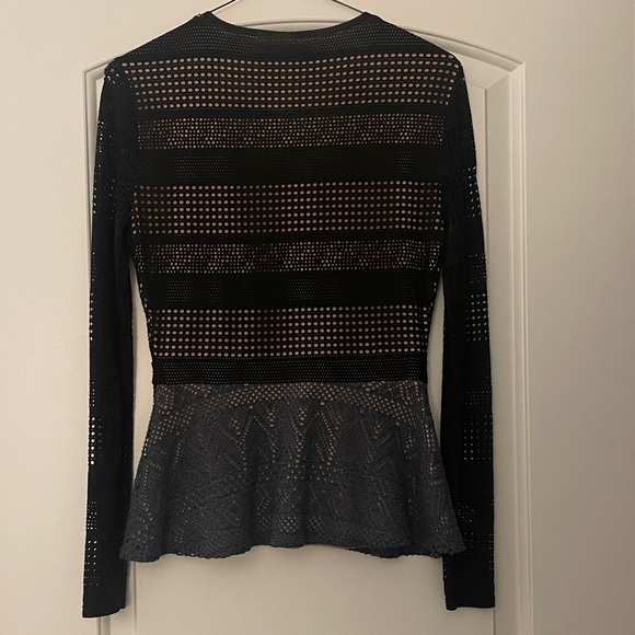 BCBGMaxAzria Peplum Mesh Top - Picture 5 of 5